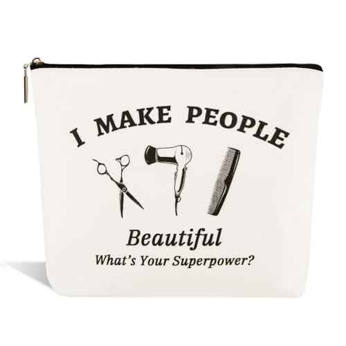 Degpum Hairdresser Hair Stylist Gift Makeup Bag Barber Hairdresser Gift Appreciation Thank You Birthday Christmas Thanksgiving Gift for Barbers Travel Makeup Pouch