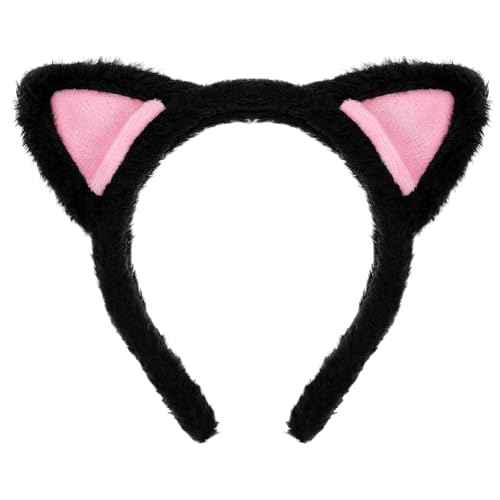 Cat Ears Headbands - Cute Plush Kitty Hairband Washing Face Hoops Soft Furry Makeup Hair Bands Favors Holiday Cosplay Party Headwear Costume Christmas Carnival Hair Accessories for Women Girls