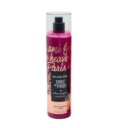 Bath & Body Works EMILY IN PARIS Collection - PARIS AMOUR and CHAMPAGNE IN PARIS Fine Fragrance Mist 2-piece Gift Set with a Red Bow for Holidays - Full Size
