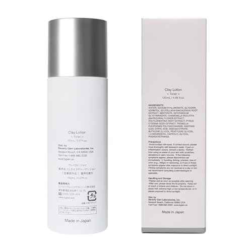 b.glen Facial Moisturizing Toning Lotion from Japan | Dry Skin | Sensitive Skin | Bentonite | Hyaluronic Acid | b.glen Clay Lotion 120mL/4.06fl.oz.