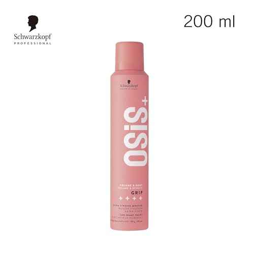 OSiS+ Grip Extreme Hold Mousse ? Extra Strong Control and Volume with Lasting Definition and Natural Shine ? Volumizing, Vegan Formula with Heat Protection, 7 oz