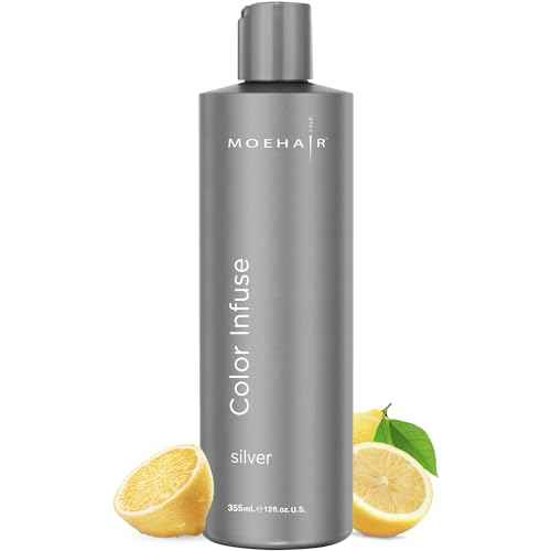 MOEHAIR Color Infuse Silver ? 12 Fl. Oz | Purple Toner for Silver, Gray & White Hair | Neutralizes Unwanted Brassiness | Salon-Grade Hair Toner for Brassy Hair | Brass Off | Sulfate and Paraben-Free