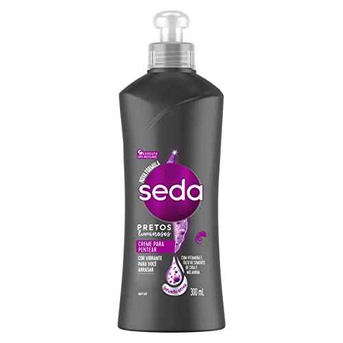 Linha Pretos Luminosos Seda - Creme para Pentear 300 Ml - (Seda Black Shine Collection - Combing Cream 10.14 Fl Oz)