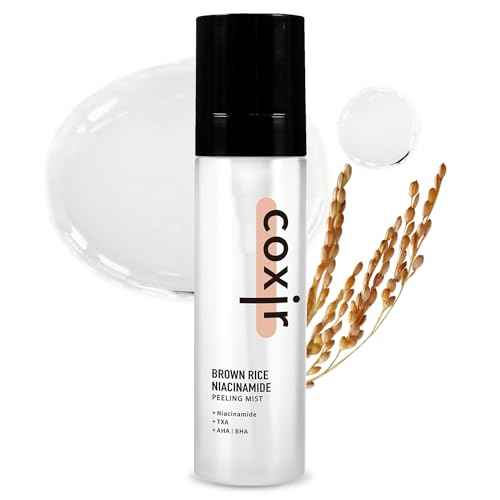 coxir BROWN RICE NIACINAMIDE daily PEELING MIST TONER l TXA(Tranexamic Acid), Niacinamide,AHA,BHA and Brown Rice l Daily Exfoliating Facial Spray, Minimize Enlarged Pores [80ml/2.70 fl.oz]