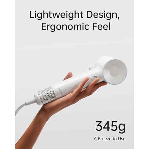 Laifen SE Lite Hair Dryer, Negative Ionic Blow Dryer with 100,000 RPM Brushless Motor for Fast Drying, High-Speed Low Noise Thermo-Control Hairdryer with Lightweight Design for Home/Portable Travel