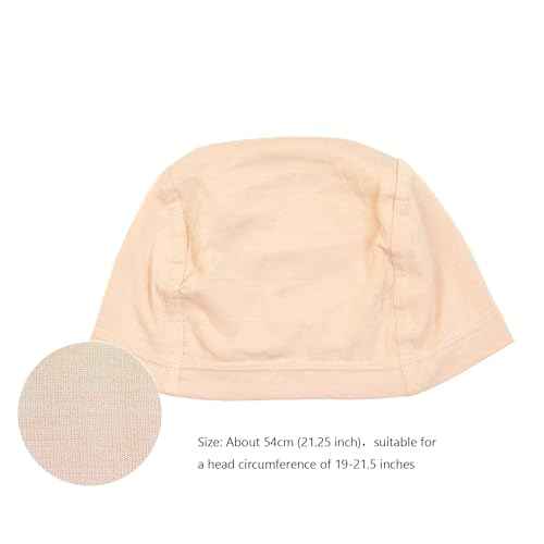 2 Pcs Wig Caps Bamboo Fiber Wig Cap Elastic Breathable Wigs Grip Cap Wig Liner Cap (Beige)