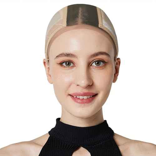 Lace Wig Cap for Women,Adjustable Wig Grip Cap with Grip Band for Keeping Wigs In Place,Non Slip Caps Make Your Wigs Be Glueless(Nude)