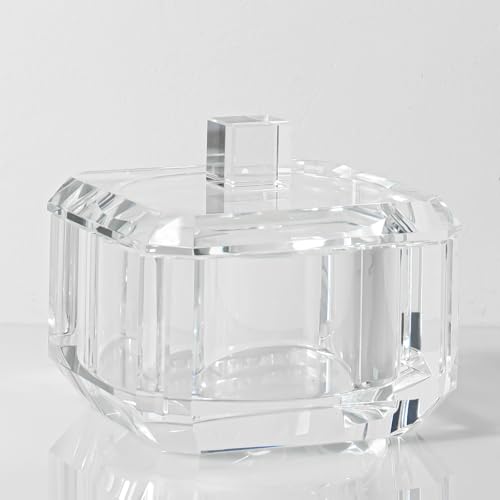 Crystal Makeup Storage Jars, Clear Candy Containers, Transparent Empty Storage Jar for Makeup, Loose Powder, Bath Salts, Vanity Organizer, Desk Decor for Rings