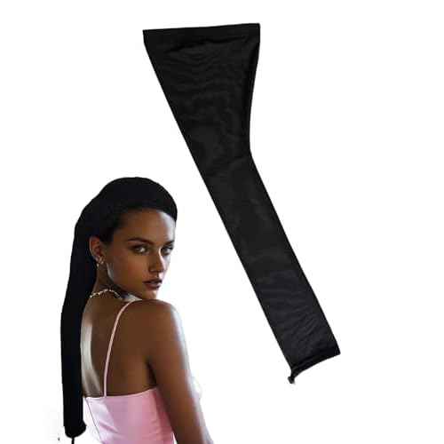 Upgraded Hair Weave Sleeve for Locs - Highly Elastic and Strong Design Wraps The Hair In All Directions, Comfortable, Breathable Suitable for Black Women. (black)