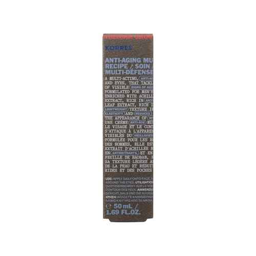 KORRES Athenian Grooming Anti-Ageing Face & Eye Cream with Achillea Millefolium & Baobab Leaf Extracts, Reduces Fine Lines, Smooths Wrinkles & Puffiness, Vegan, For Men, 1.69 fl oz, Stocking Stuffer