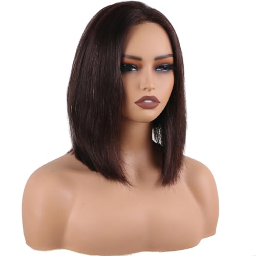 Short Straight Wigs Human Hair,13X2 HD Lace Frontal Wigs 12A 100% Brazilian Remy Human Hair Wig for Women, Natural Color 12 Inch