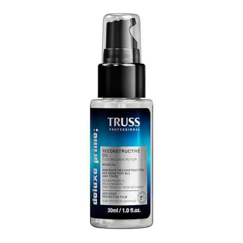 TRUSS Deluxe Prime Reconstructive Hair Oil for Damaged Hair - Split End Repair Treatment with Heat Protection & Frizz Control - Seals Cuticle for Strength & Softness (1 Fl oz)