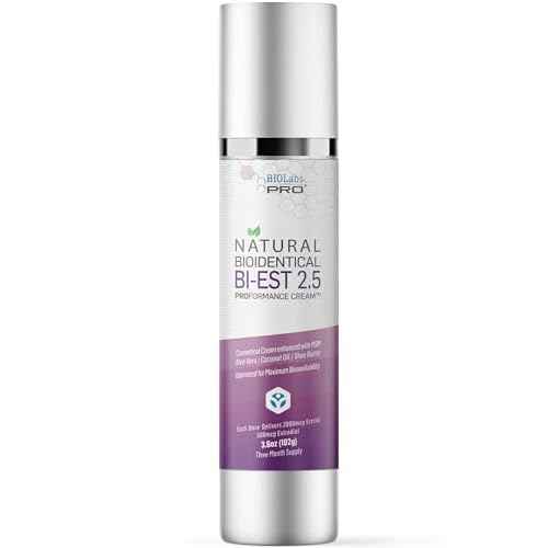 BIOLABS PRO Estro Cream BiEST 2.5 - Bioidentical Natural Solution - 2.5mg Per Dose - Three Month Supply - Luxury Bottle - 3.6oz