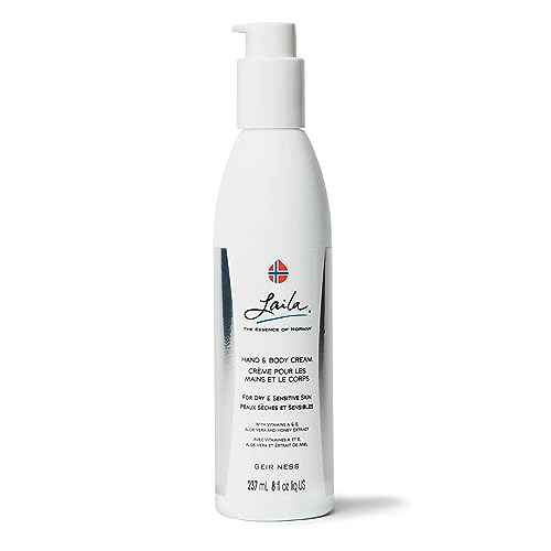 Geir Ness Laila Hand & Body Cream - Skin Moisturizing and Nourishing Formula for Soft and Smooth Hands - Vitamin A & E, Aloe Vera and Honey Extract