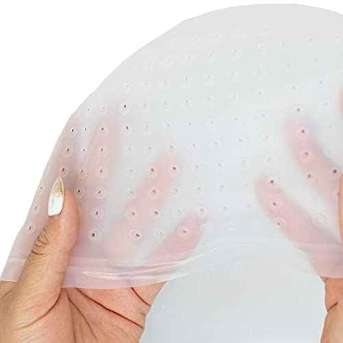 Pre-punched with Holes Silicone Highlight Cap Hair Color Set Professional Reusable Highlighting Cap with Hook Salon Hairdressing Dyeing Staining Tools for Women Men