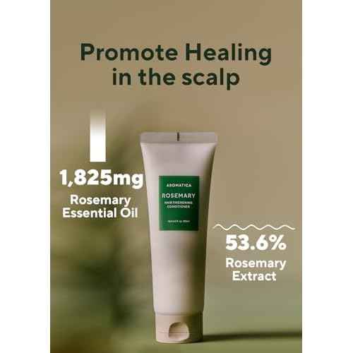 AROMATICA Rosemary Hair Thickening Conditioner, Korean Hair Care Vegan Natural Conditioner for Damaged Hair and Dry Hair - Moisturizing Non Toxic Hair Products for Men and Women (6.0 fl.oz)