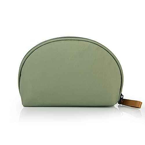 Hekyip Half Moon Cosmetic Beauty Bag for Purse Travel Handy Makeup Pouch for Women Girls (Green)