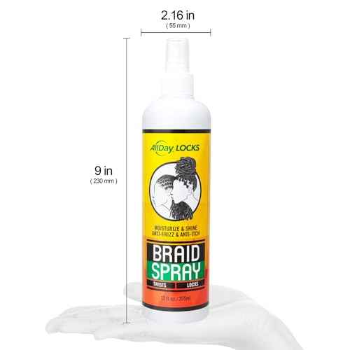 AllDay Locks Braid Spray (12 oz) | Alleviates Itchy & Dry Scalp | High Shine, Softens Dull Hair | Cleanse & Rejuvenate Braids, Locks, Twists, Cornrows | 12 oz
