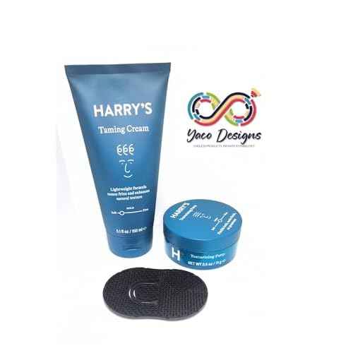 Style Harrys Hair Taming Cream+Texturizing Hair Putty for Men+bundled pocket comb