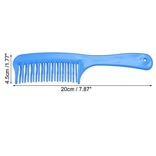 VOCOSTE Detangling Hair Comb, Double Row Tooth Hair Comb Hairdressing Styling Tool for Curly Hair, Blue, 7.87"x1.77"