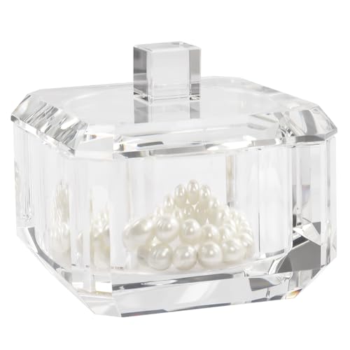 Crystal Makeup Storage Jars, Clear Candy Containers, Transparent Empty Storage Jar for Makeup, Loose Powder, Bath Salts, Vanity Organizer, Desk Decor for Rings