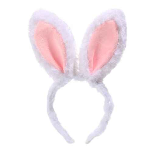 Women Girls Plush Bunny Headband Cute Rabbit Ear Hairband Halloween Cosplay Costume Party Headwear