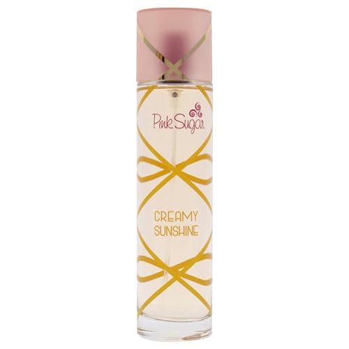 Pink Sugar Creamy Sunshine Fragrance for Women, Eau de Toilette Perfume, Body Mist, Hair Perfume, Floral + Fruity Scent, Notes of Coconut Milk, Mimosa, Vanilla, and Caramel