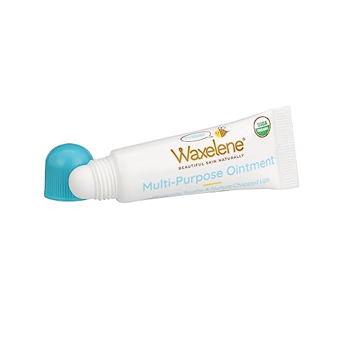 Waxelene Original Organic Multipurpose Ointment Lip Tube Pack of 5, Best Lip Balm Ever Baby Eczema Chapped Dry Sensitive Skin Body Hand Face Moisturizer