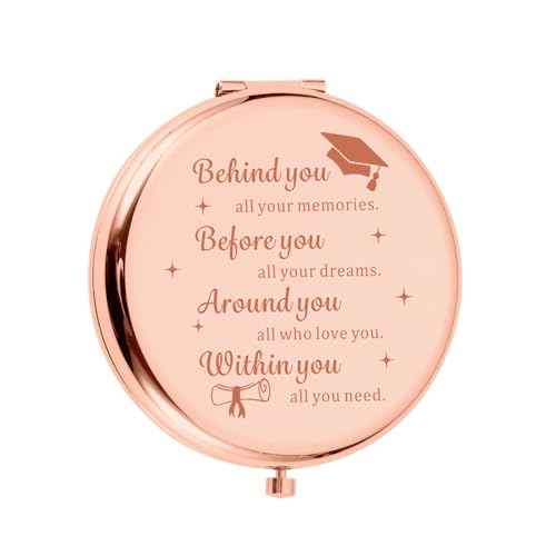 Graduation Gifts for Her, Travel Compact Mirror, Inspirational Gifts for Women Daughter Best Friend Sister Graduation Party Decorations for Graduates College, Class of 2025 Graduation Mirror