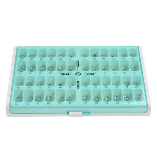 48 Pcs Dental Primary Molar Crown Teeth Preformed Stainless Steel Temporary Crowns Kit Adult Kids Pediatric Dentistry Supply