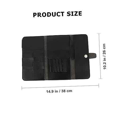 Angoily Shear Holder, 2PCS Roll up Hairdressing Scissors Barber Bag Tool Pouch Toolbox Leather Kit Hair Scissor Container Beauty, Black Barber Kit Shear Case, 26x14.5cm