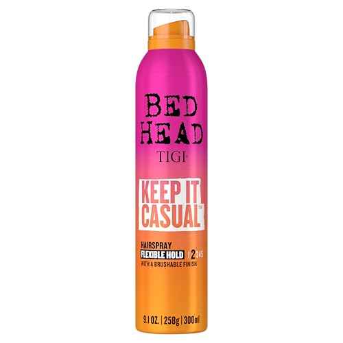 TIGI Bed Head Frizz Control Flexible Hold Hairspray for Long Lasting and Flexible Hold, Keep It Casual Brushable Hair Spray, 12.1 Oz