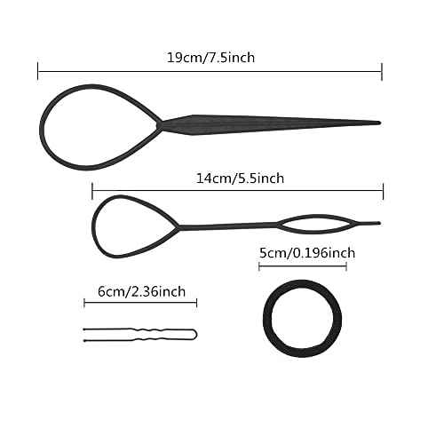 Hair Accessories Set - Foam Sponge Bun Shapers, Magic French Twist Clip, Snap Bun Makers, Elastic Bands, and Hair Pins (Brown)
