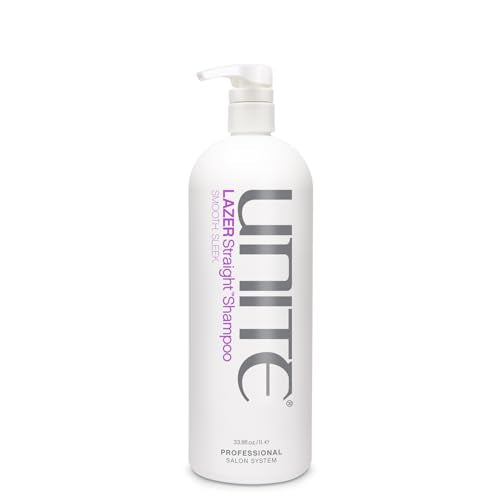 UNITE Hair - LAZER Straight Shampoo ? Sulfate-Free Shampoo for Thick, Coarse & Unruly Hair ? Cleanses, Tames Frizz, Softens, and Adds Shine ? Paraben-Free, Color-Safe, Vegan Formula, 33 Fl Oz