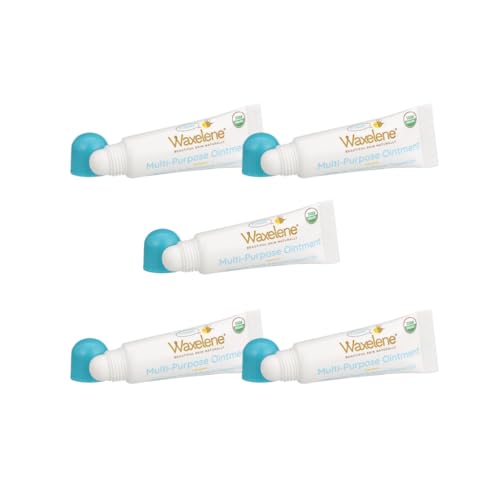 Waxelene Original Organic Multipurpose Ointment Lip Tube Pack of 5, Best Lip Balm Ever Baby Eczema Chapped Dry Sensitive Skin Body Hand Face Moisturizer