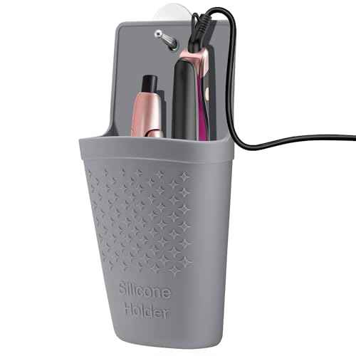 Heat Resistant Silicone Hair Iron Mat and Pouch,Portable Travel Hair Straightener Mat and Holder for Hair Styling Tools.1 Pack.(Gray)
