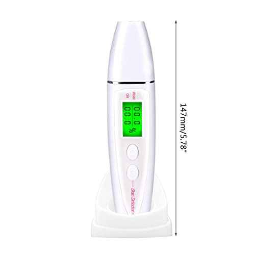 Skin Analyzer Skin Moisture Analyzer Moisture Meter Skin Care Water Oil Tester Detector Portable for Women Digital Skin Analyzer, White