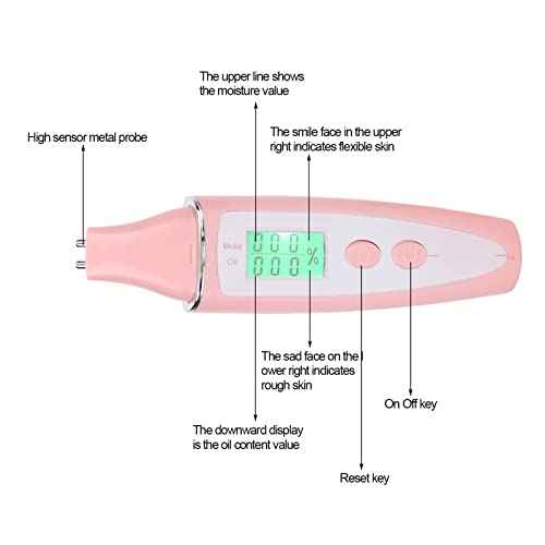 Digital Skin Detector Pen Skin Skin Tester Analyzer Water Oil Tester Analysis Machine with LCD Display Skin Care Portable Digital Skin Detector Pen for Home Beauty