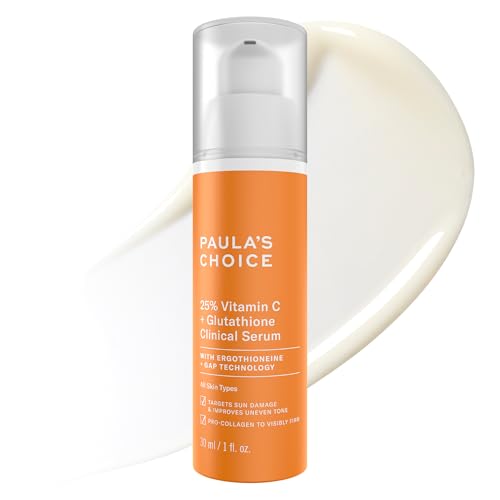 Paula¡¯s Choice 25% Vitamin C Serum with Glutathione & Antioxidants, Face Serum Improves Discoloration, Uneven Tone & Firms, All Skin Types, Fragrance-Free, 1oz