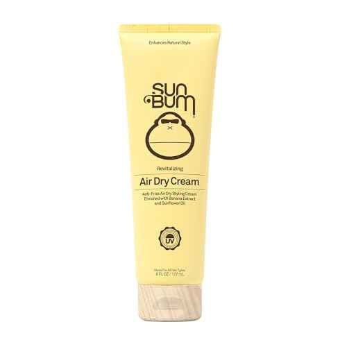 Sun Bum Revitalizing Air Dry Cream - Anti Frizz Styling Cream with Banana Extract and Sunflower Oil - Vegan - Without Parabens - UV Protecting - Helps Smooth and Enhance Natural Hair Texture - 6 fl oz