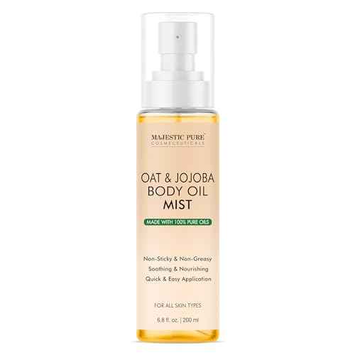 Majestic Pure Oat & Jojoba Oil Body Mist- 100% Pure & Natural - After Shower Body Oils for Women and Men - Scented, Radiant, Skin Therapy Firming Massage Oil - 6.8 Fl Oz