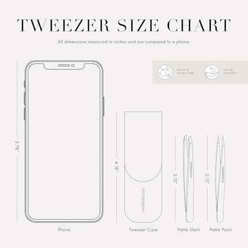 Tweezerman Petite Tweeze Set with Travel Case - Point and Slant Tweezers, Tweezers for Travel (Black Case)