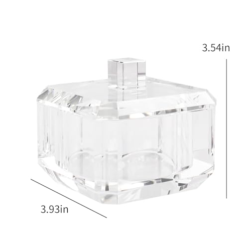 Crystal Makeup Storage Jars, Clear Candy Containers, Transparent Empty Storage Jar for Makeup, Loose Powder, Bath Salts, Vanity Organizer, Desk Decor for Rings