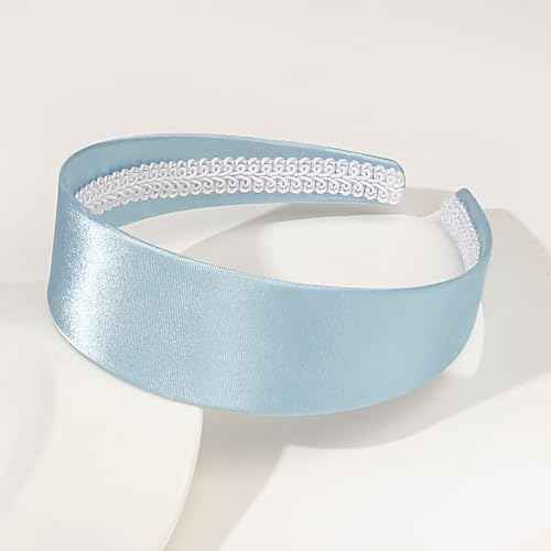 Ivyu Cinderella Blue Headband for Women Light Blue Teal Headband Large Thick Wide Headbands 70s Headband for Girls
