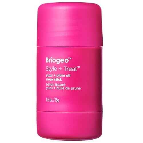 Briogeo Style + Treat Yuzu + Plum Oil Sleek Stick, Vegan Wax Hair Stick, Non-Greasy, Travel-Friendly, Tames Flyaways, Styling Stick for All Hair Types, Vegan, Cruelty-Free, 0.5 oz