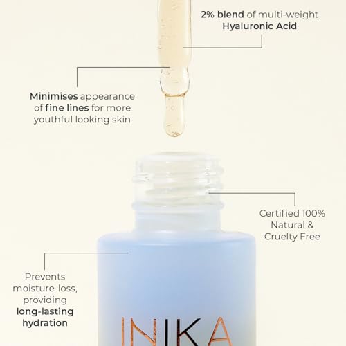 INIKA Hyaluronic Hydration Complex | Clinically Proven. 100% Natural. Lightweight, Oil-Free Serum Boosts Hydration, Protects Skin Barrier and Minimizes Fine Lines + Wrinkles. 30mL