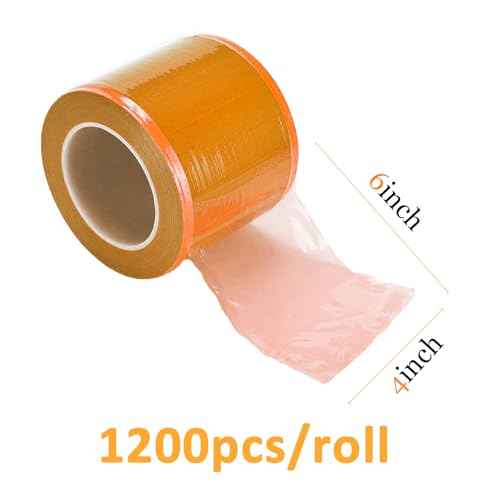 Tattoo Pen Machine Covers - 1200 Sheets Tattoo Pen Covers Orange Tattoo Machine Bags Clear Tattoo Gun Covers and 4Pcs Tattoo Gun Wrap Black Tattoo Machine Wrap Self-adhesive Bandage