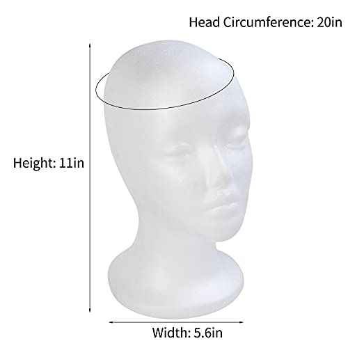 BALABALA 3 Pcs Foam Wig Head, Female Styrofoam Mannequin Hairpieces Stand Holder Cosmetics Model Head Wig Display for Style, Model, Display Hair, Hats, Hairpieces, Mask , Salon and Travel