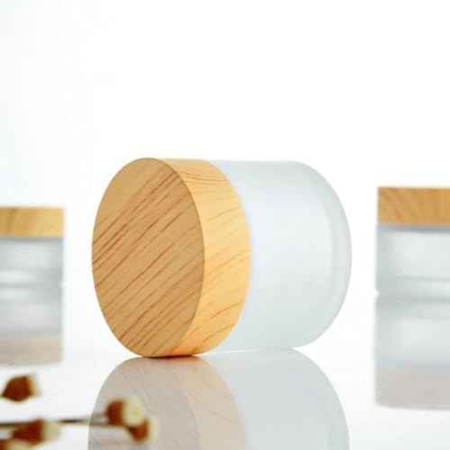 2oz Frosted Glass Jar 6 Pcs 60ml Empty Cream Jar Travel Sample Jar Cosmetic Containers Refillable Makeup Jar Pot For Cream Lotion Cosmetics Ointments