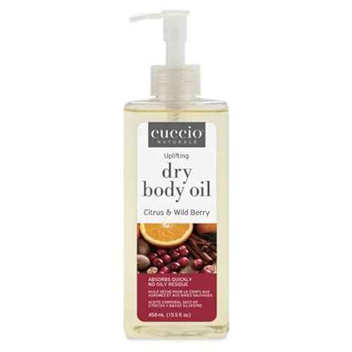 Cuccio Naturale Hydrating Dry Body Oil ? Citrus & Wild Berry, Fast?Absorbing Non?Greasy Moisturizer for Soft Radiant Skin, 15.5 fl oz
